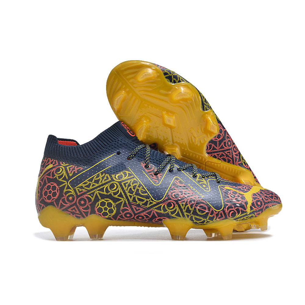 Chuteira Campo Puma Future Ultimate FG Azul e Amarela