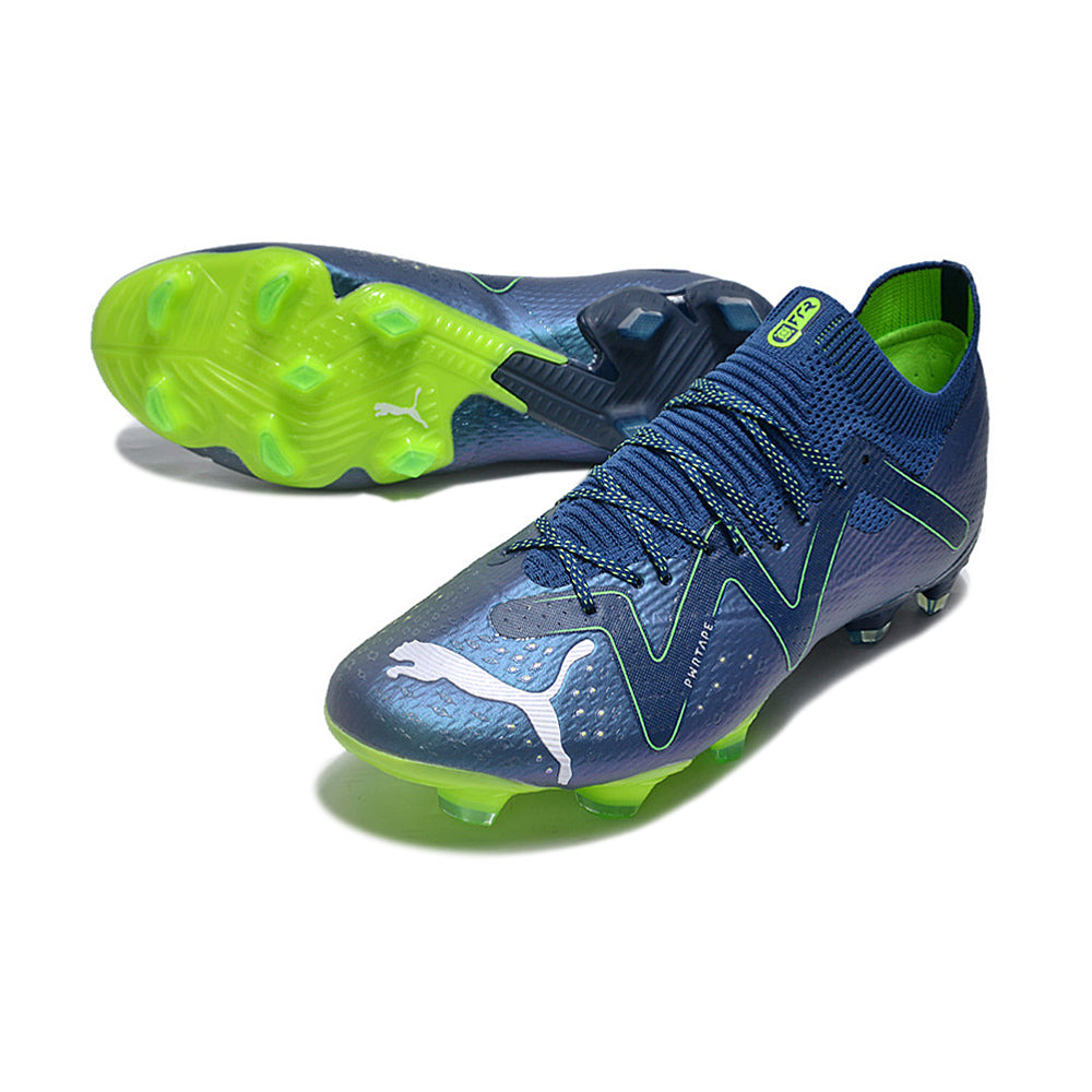 Chuteira Campo Puma Future Ultimate FG Azul e Verde 