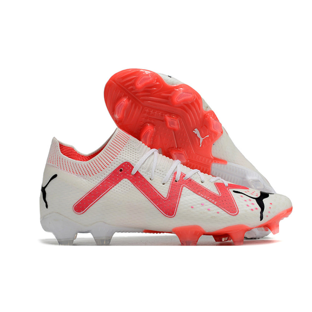 Chuteira Campo Puma Future Ultimate FG Branca e Rosa 