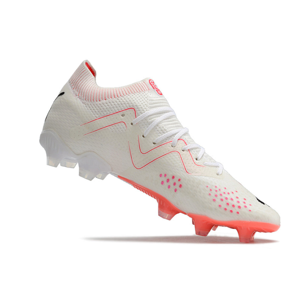 Chuteira Campo Puma Future Ultimate FG Branca e Rosa 