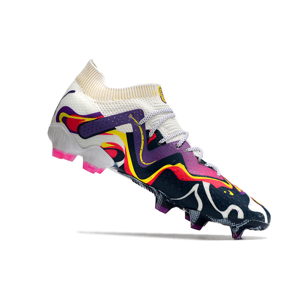 Chuteira Campo Puma Future Ultimate FG Branca e Roxa 