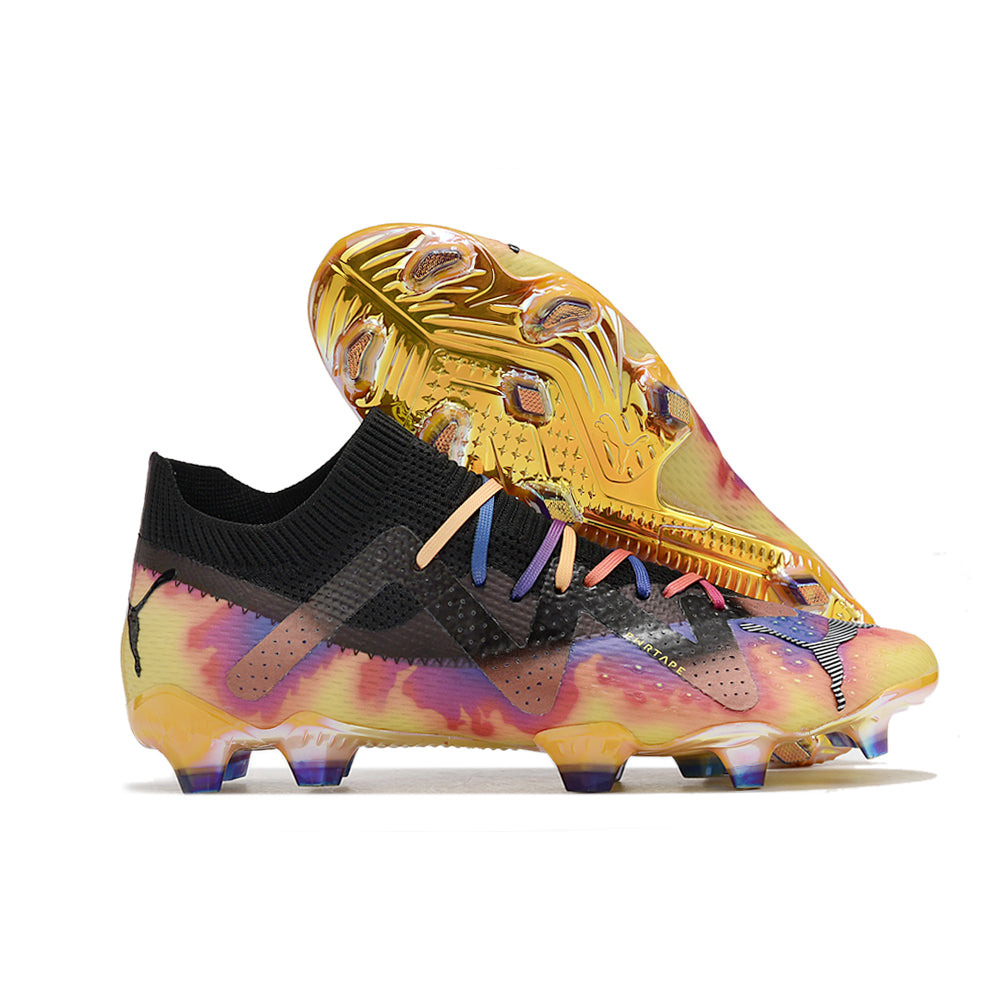 Chuteira Campo Puma Future Ultimate FG Preta e Amarela 