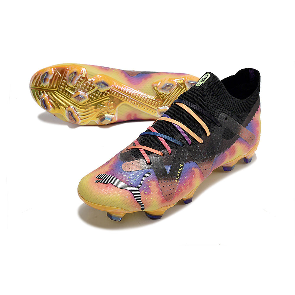 Chuteira Campo Puma Future Ultimate FG Preta e Amarela 