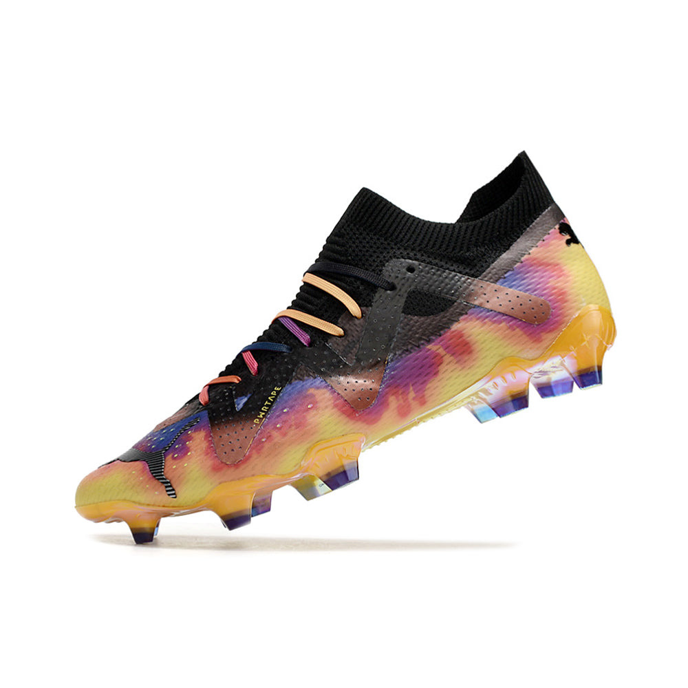 Chuteira Campo Puma Future Ultimate FG Preta e Amarela 