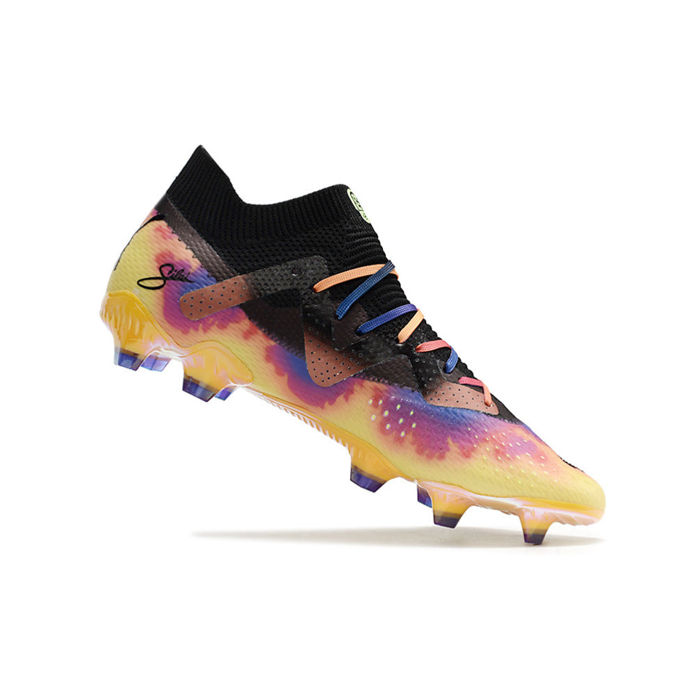 Chuteira Campo Puma Future Ultimate FG Preta e Amarela 