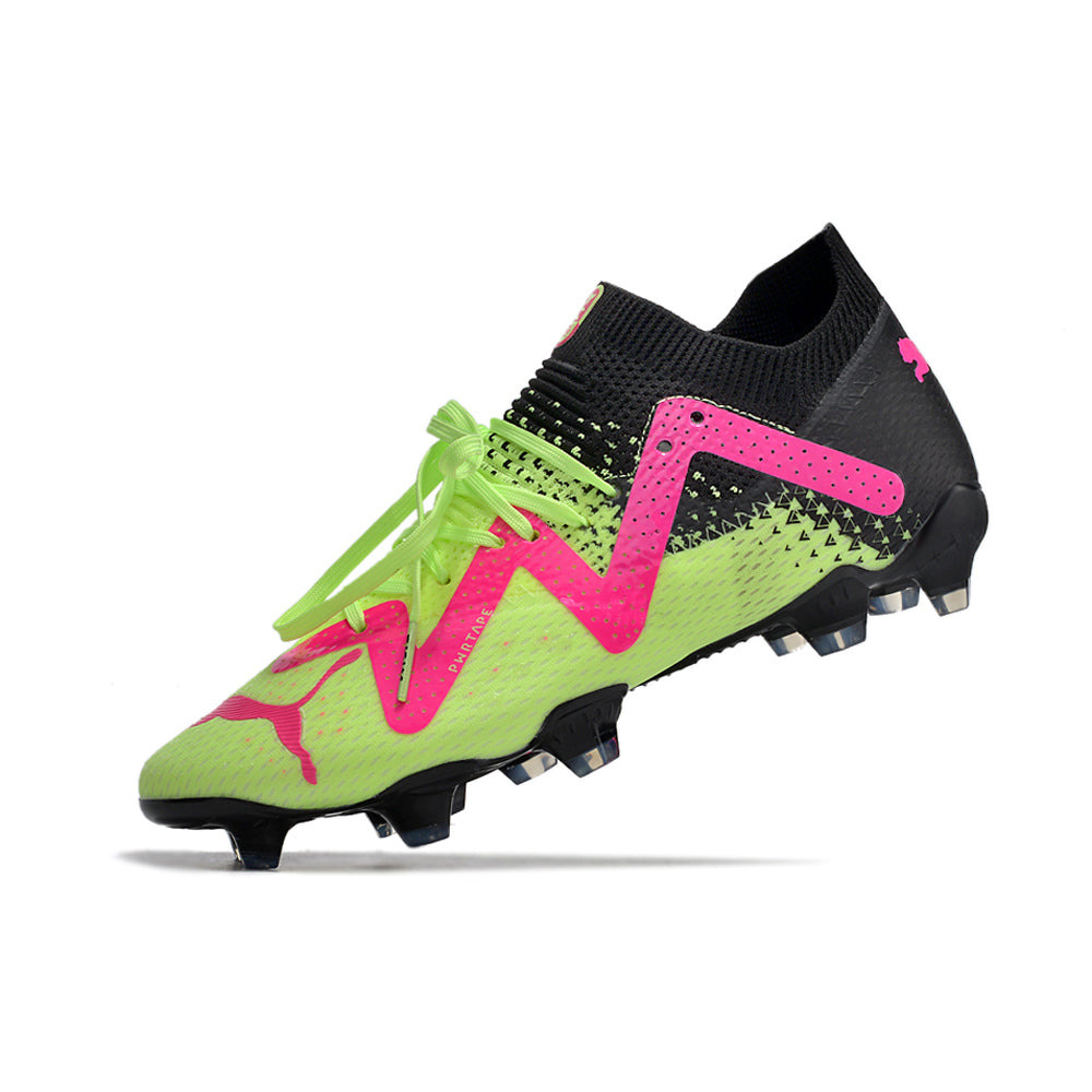 Chuteira Campo Puma Future Ultimate FG Preta, Verde e Rosa 