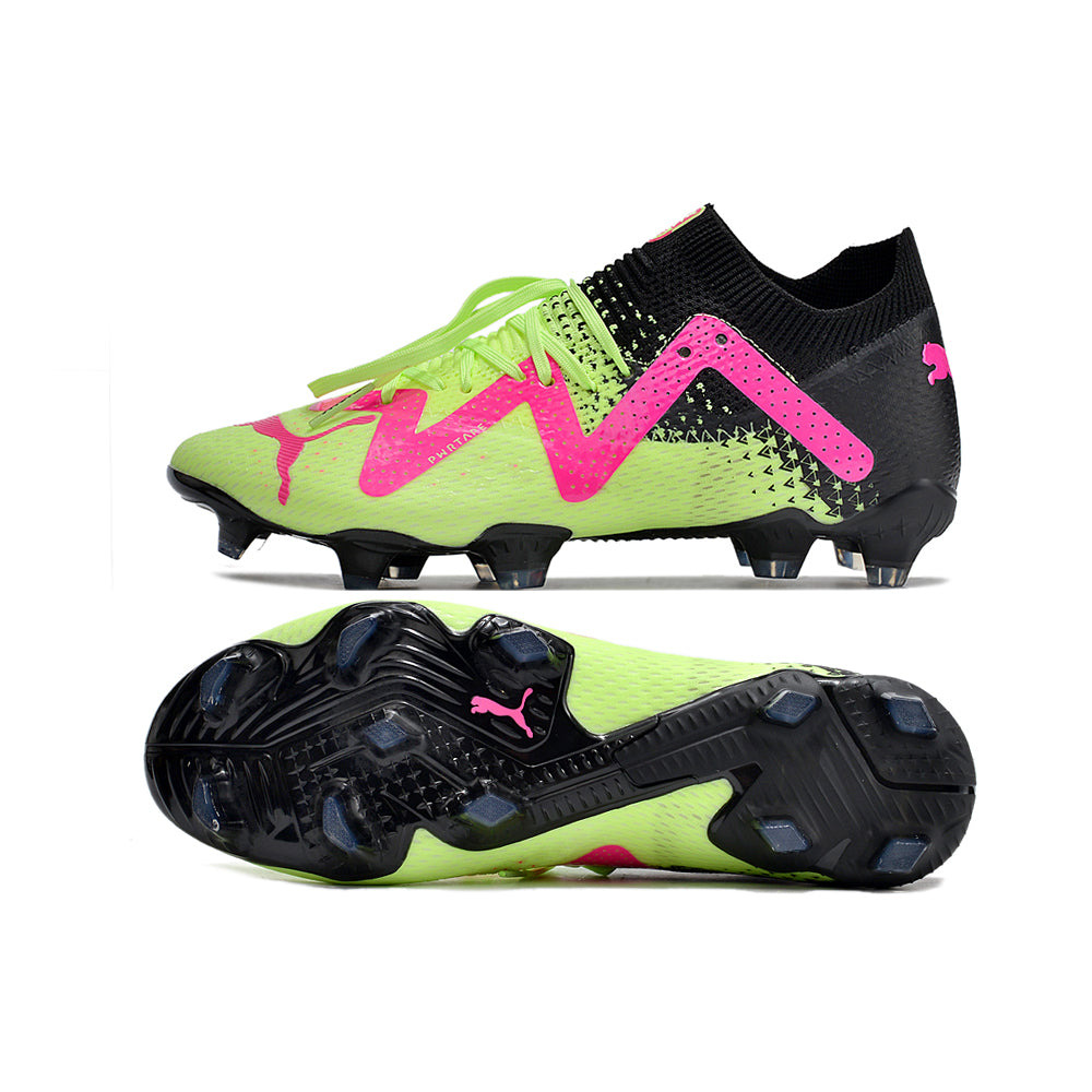 Chuteira Campo Puma Future Ultimate FG Preta, Verde e Rosa 