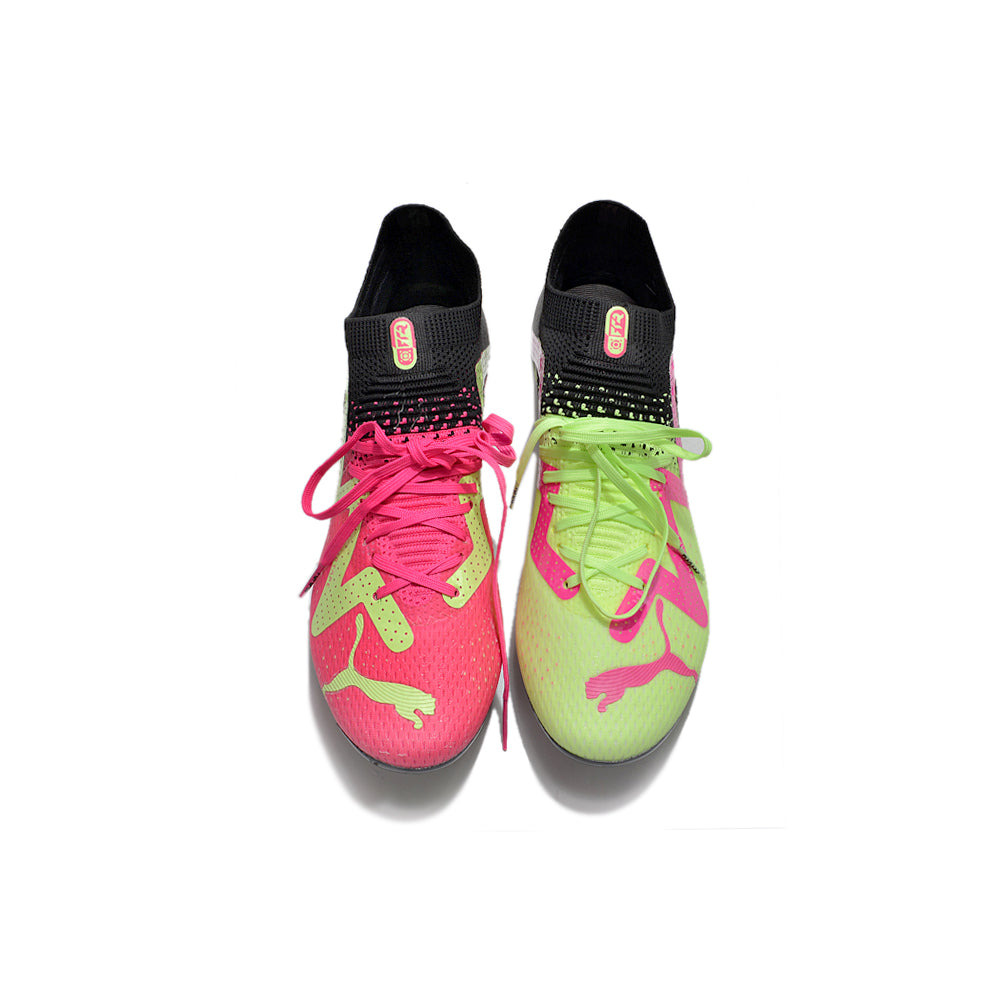Chuteira Campo Puma Future Ultimate FG Preta, Verde e Rosa 