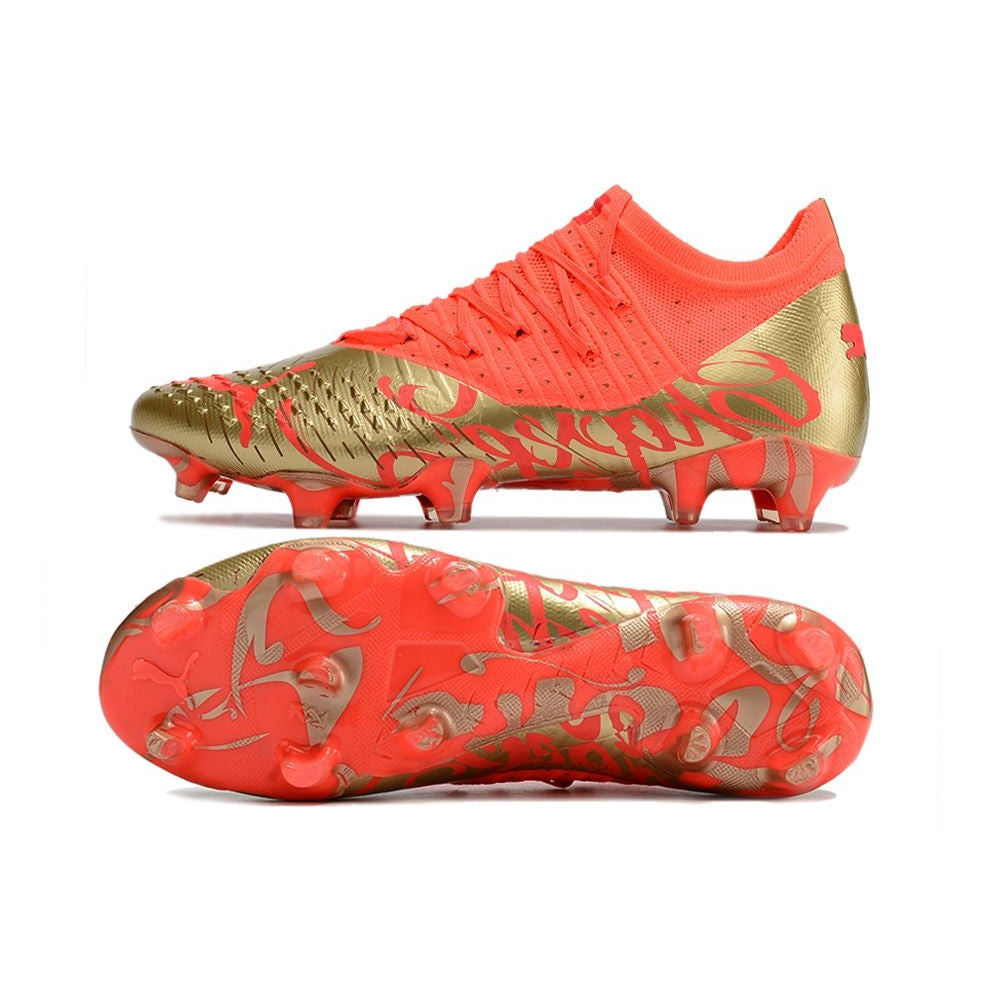 Chuteira Campo Puma Future Z 1.4 FG Dourada e Laranja 