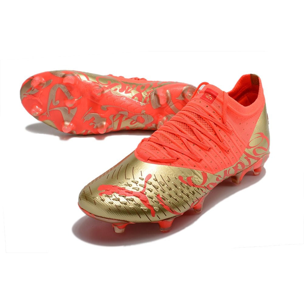Chuteira Campo Puma Future Z 1.4 FG Dourada e Laranja 