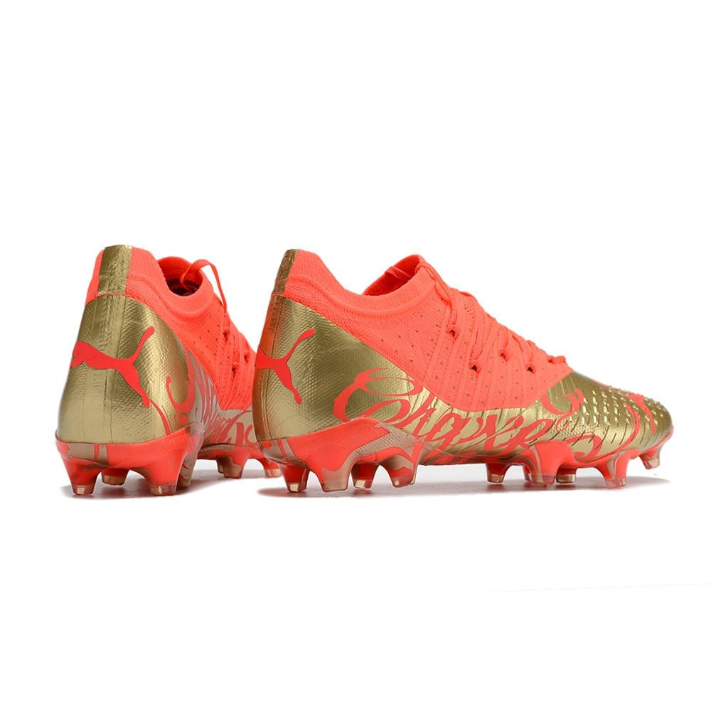 Chuteira Campo Puma Future Z 1.4 FG Dourada e Laranja 