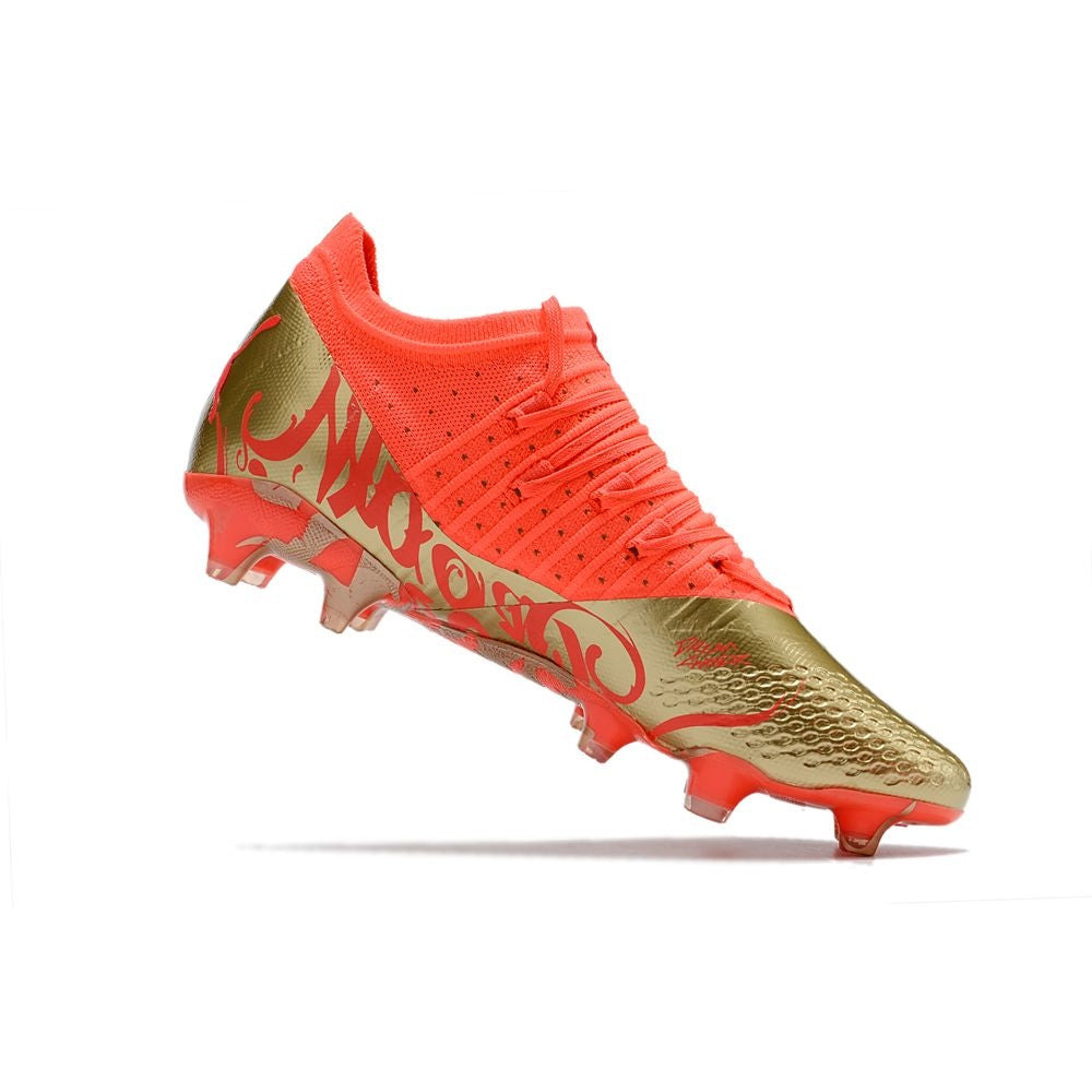Chuteira Campo Puma Future Z 1.4 FG Dourada e Laranja 