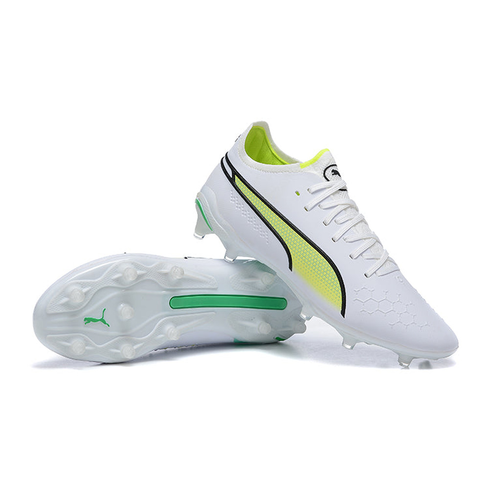 Chuteira Campo Puma King Ultimate FG Branca e Verde 