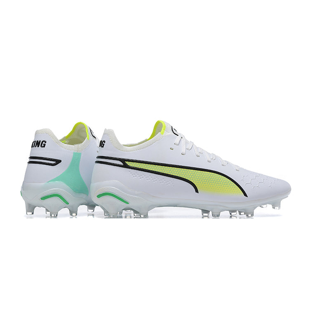 Chuteira Campo Puma King Ultimate FG Branca e Verde 