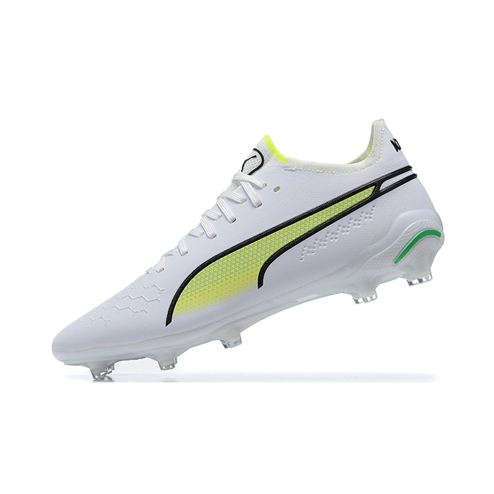 Chuteira Campo Puma King Ultimate FG Branca e Verde 
