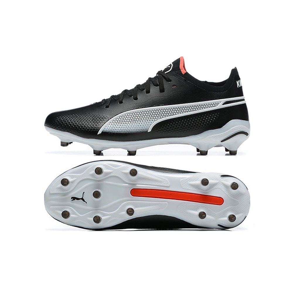 Chuteira Campo Puma King Ultimate FG Preta e Branca 