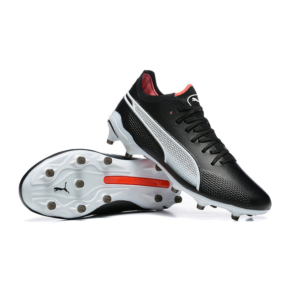 Chuteira Campo Puma King Ultimate FG Preta e Branca 