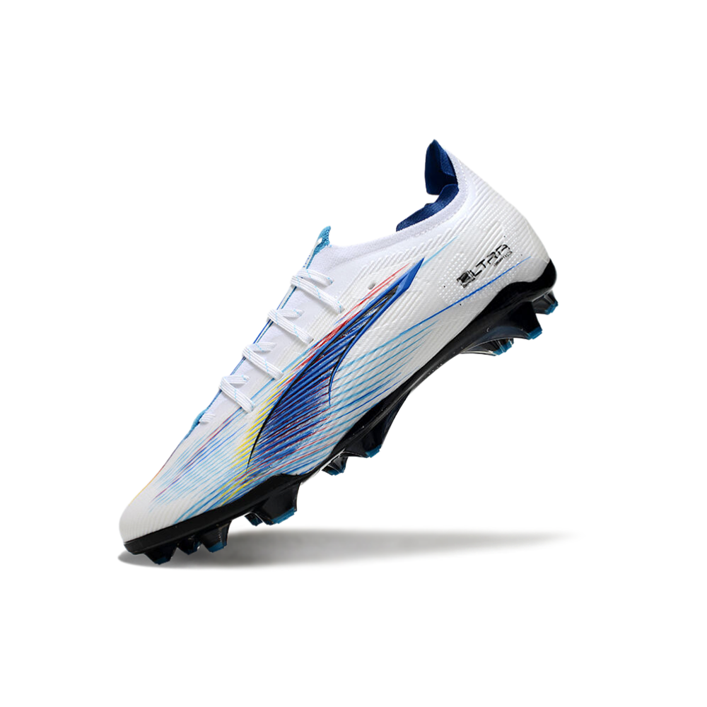 Chuteira Campo Puma Ultra 5 Ultimate FG Branca e Azul