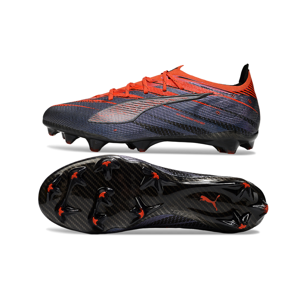 Chuteira Campo Puma Ultra 5 Ultimate FG Cinza e Laranja