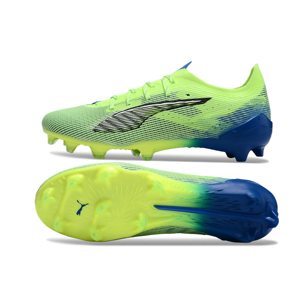 Chuteira Campo Puma Ultra 5 Ultimate FG Verde e Azul 