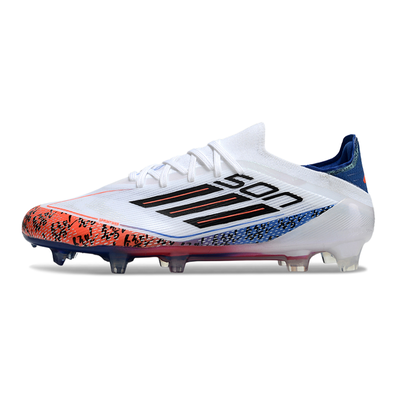 Chuteira Campo Adidas F50 FG Branca, Laranja e Azul