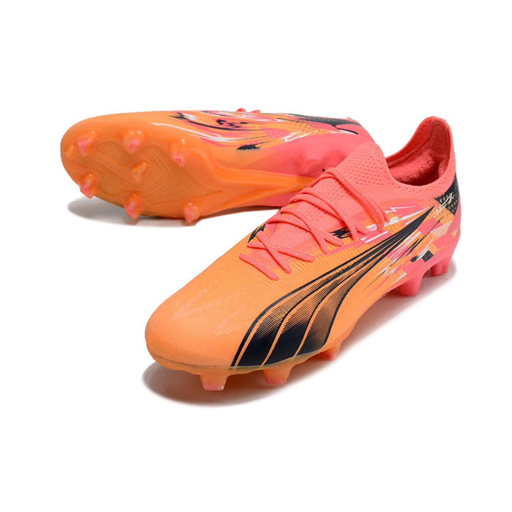 Chuteira Campo Puma Ultra Ultimate FG Laranja e Rosa 