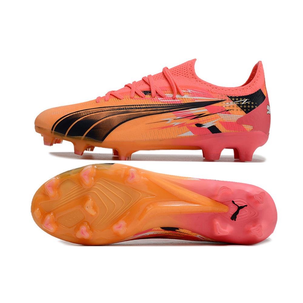 Chuteira Campo Puma Ultra Ultimate FG Laranja e Rosa 