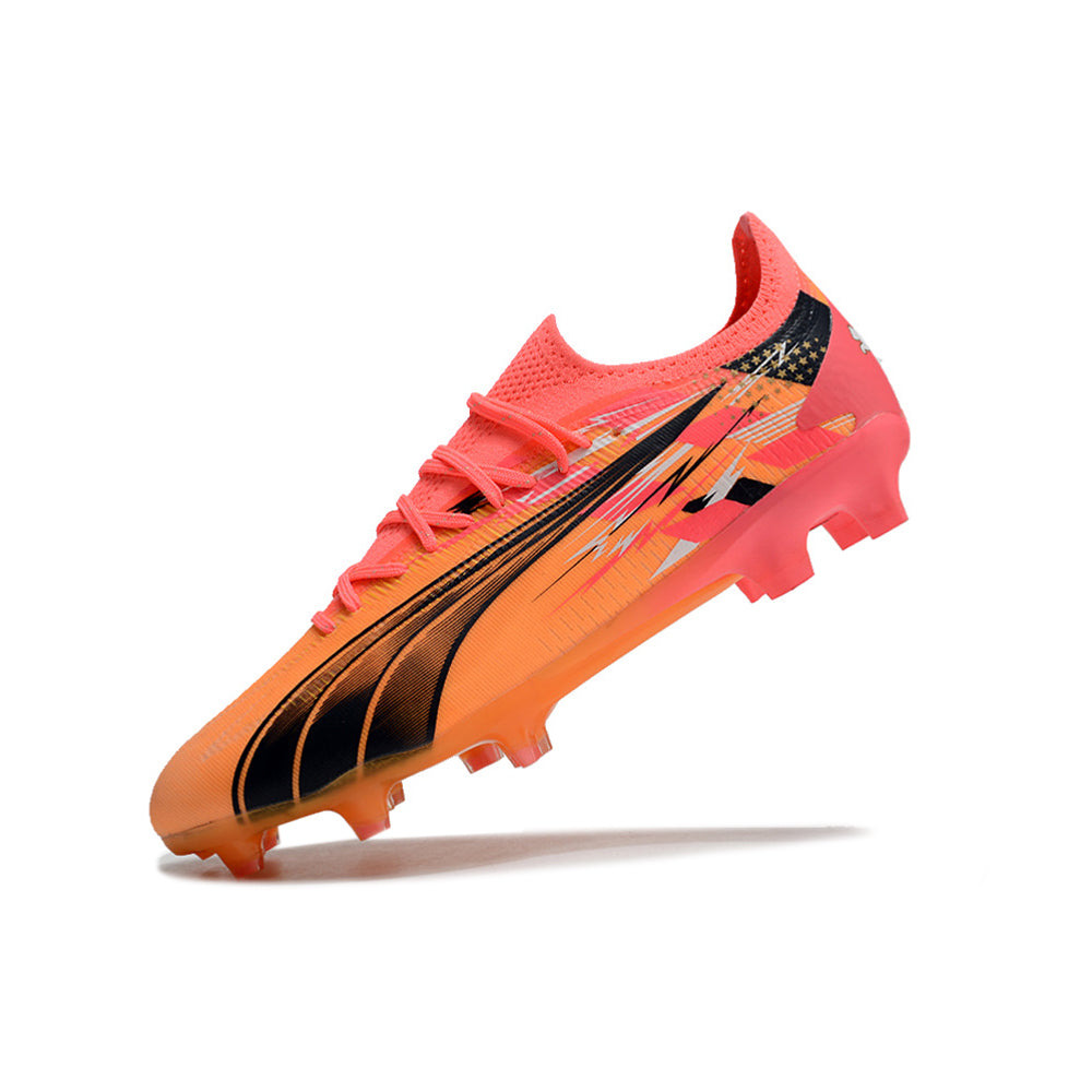 Chuteira Campo Puma Ultra Ultimate FG Laranja e Rosa 