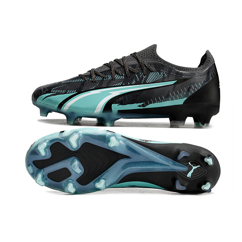 Chuteira Campo Puma Ultra Ultimate FG Preta e Azul