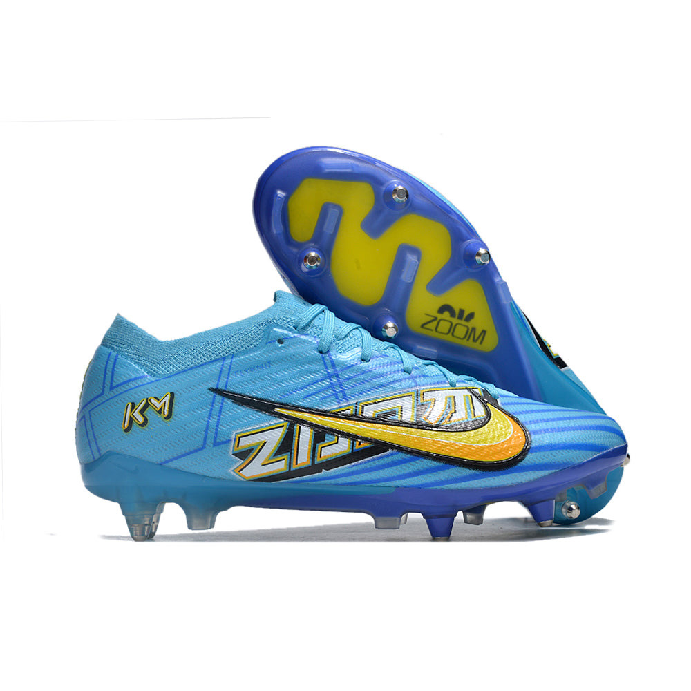 Chuteira de Campo Nike Air Zoom Mercurial Vapor 15 Elite Ponta de Aluminio Azul 