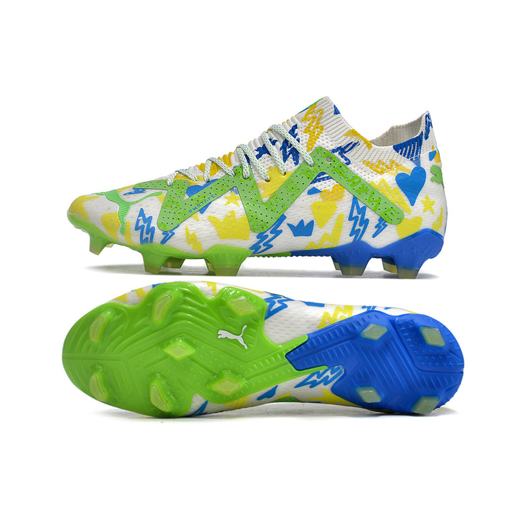 Chuteira de Campo Puma Future Ultimate FG Verde, Amarelo e Azul 