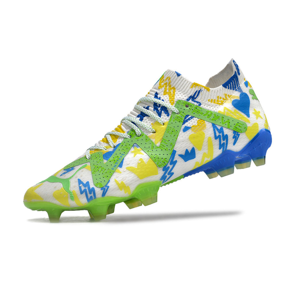 Chuteira de Campo Puma Future Ultimate FG Verde, Amarelo e Azul 