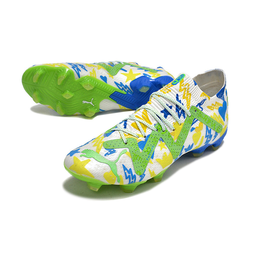 Chuteira de Campo Puma Future Ultimate FG Verde, Amarelo e Azul 