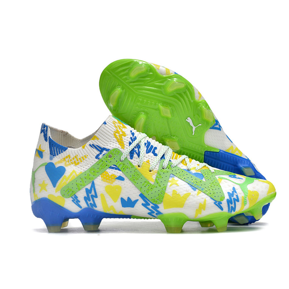 Chuteira de Campo Puma Future Ultimate FG Verde, Amarelo e Azul 