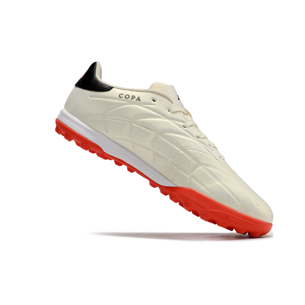 Chuteira Society Adidas Copa Pure.1 TF Bege, Laranja e Preta 