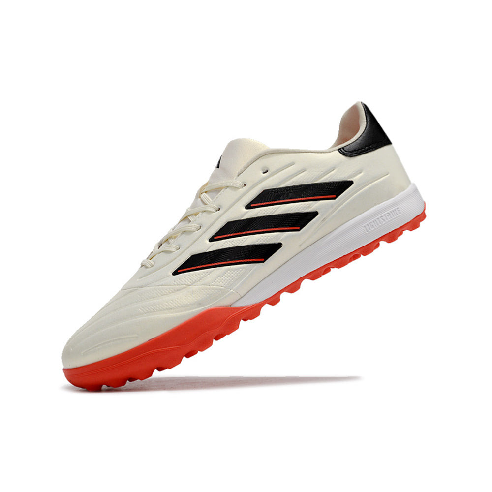 Chuteira Society Adidas Copa Pure.1 TF Bege, Laranja e Preta 
