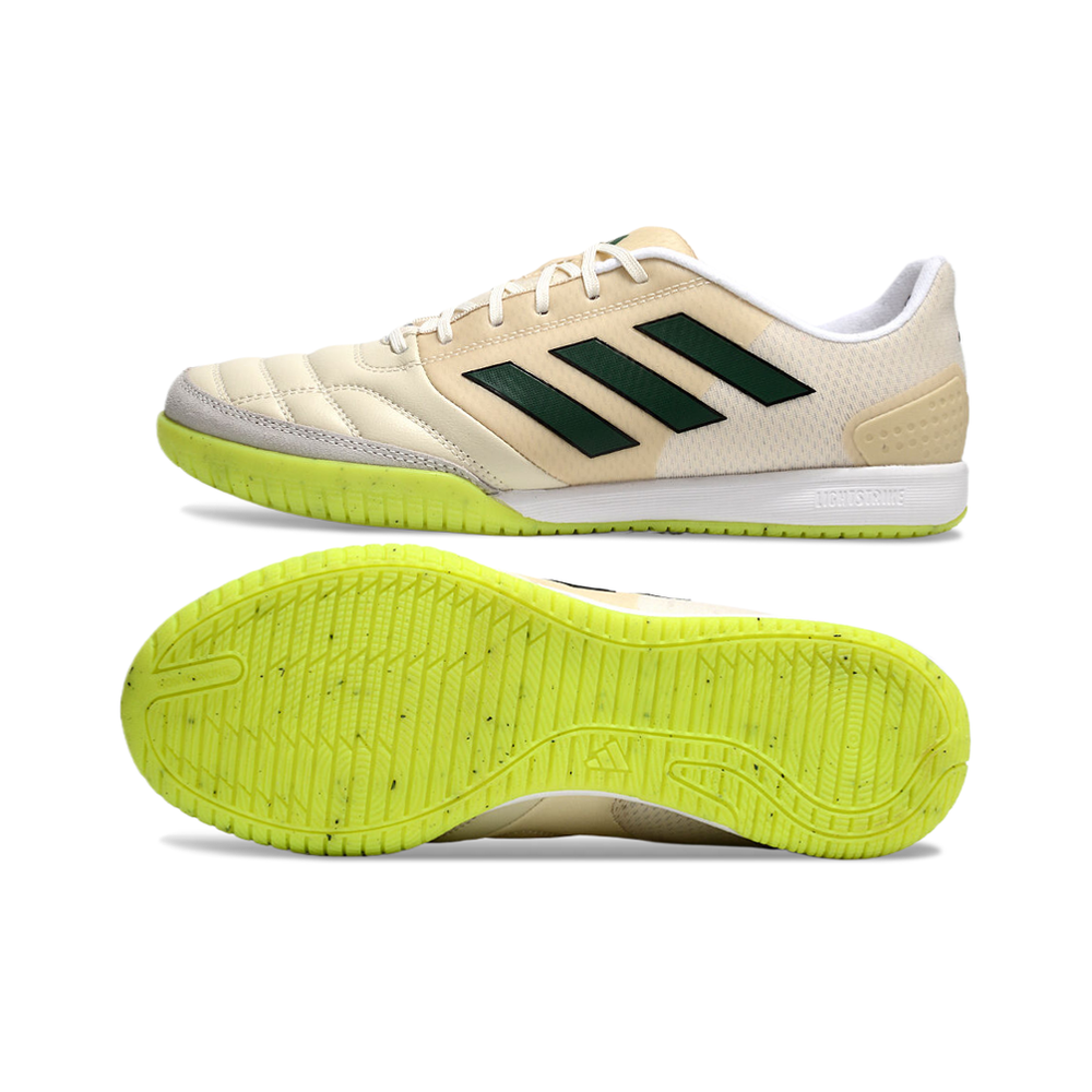 Chuteira Futsal Adidas Competition Top IC Bege e Verde