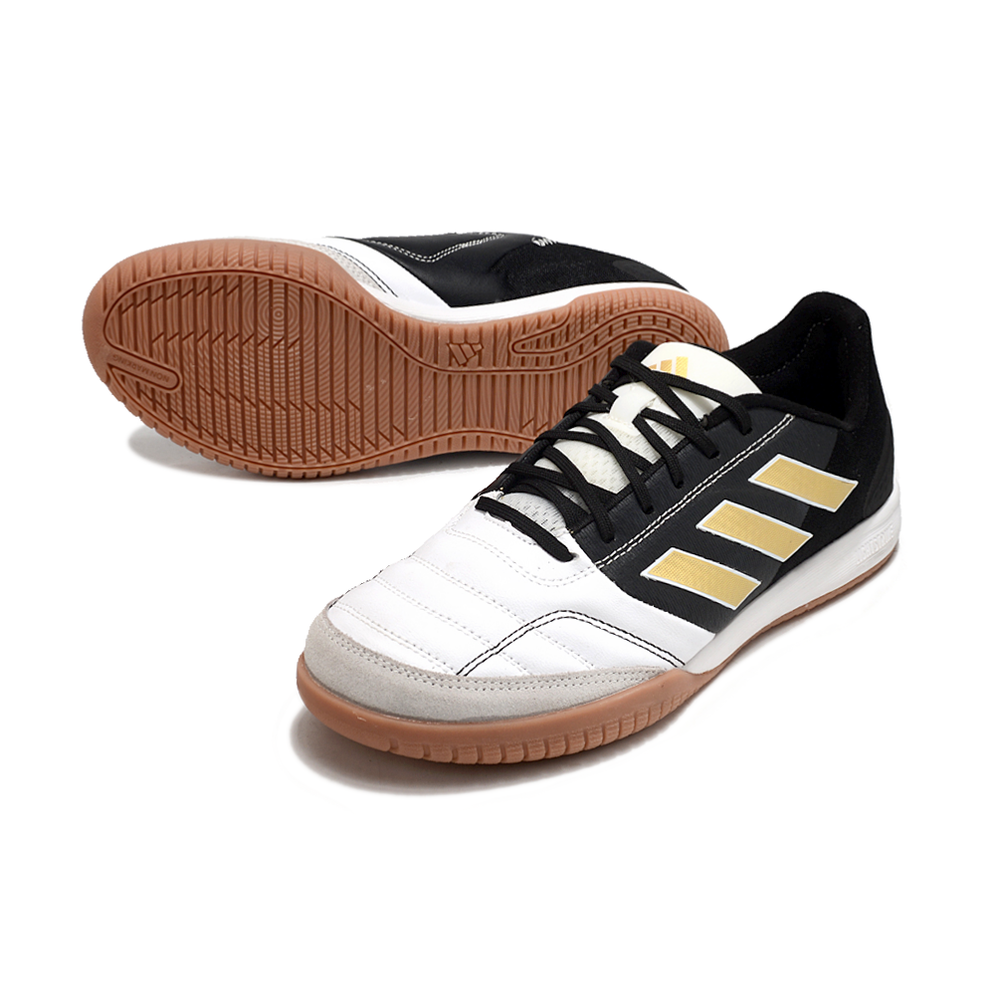 Chuteira Futsal Adidas Competition Top IC Branca, Preta e Dourado