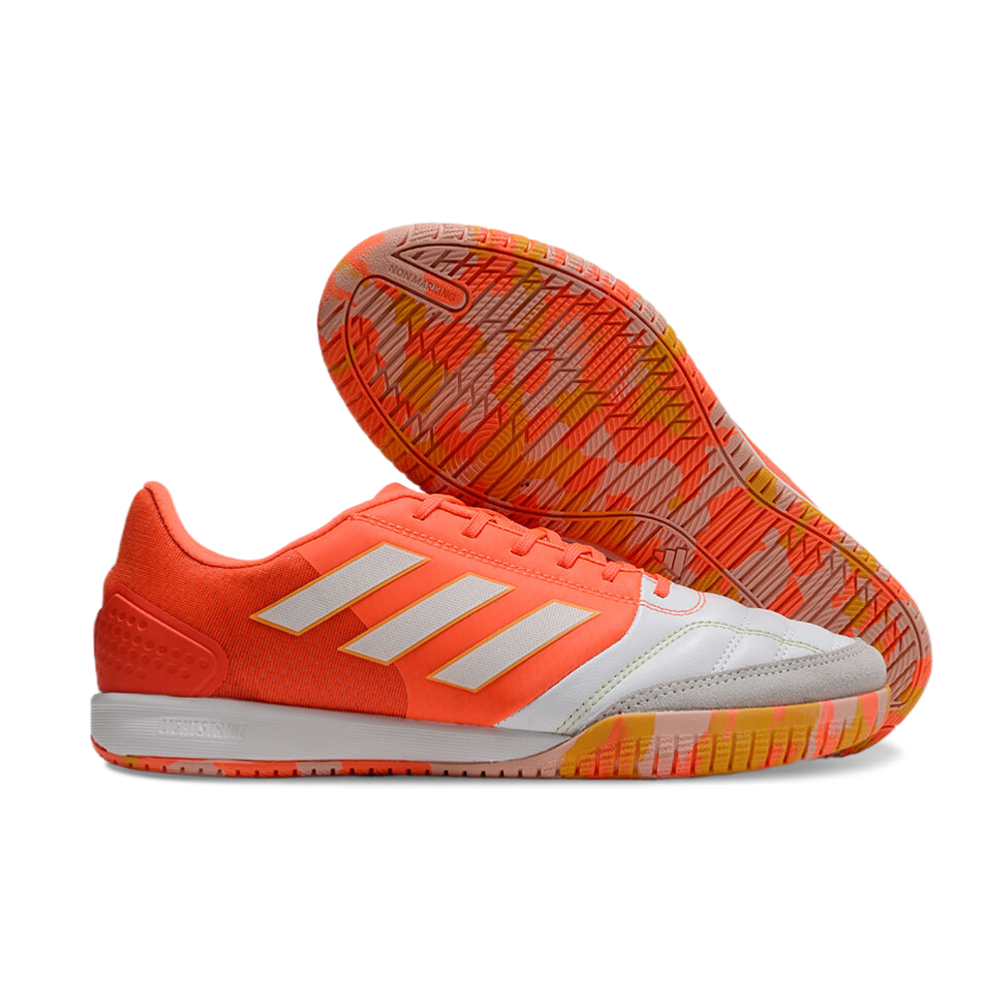 Chuteira Futsal Adidas Competition Top IC Laranja e Branco