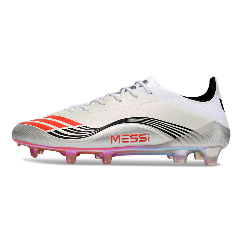 Chuteira Campo Adidas F50 FG Branco, Vermelho e Preto 