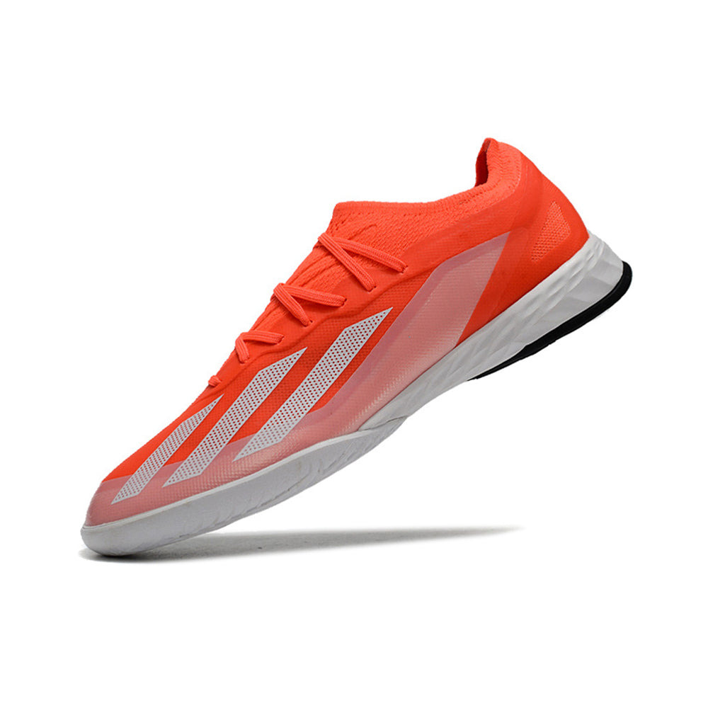 Chuteira Futsal Adidas CrazyFast. 1 IC Vermelha e Branco 