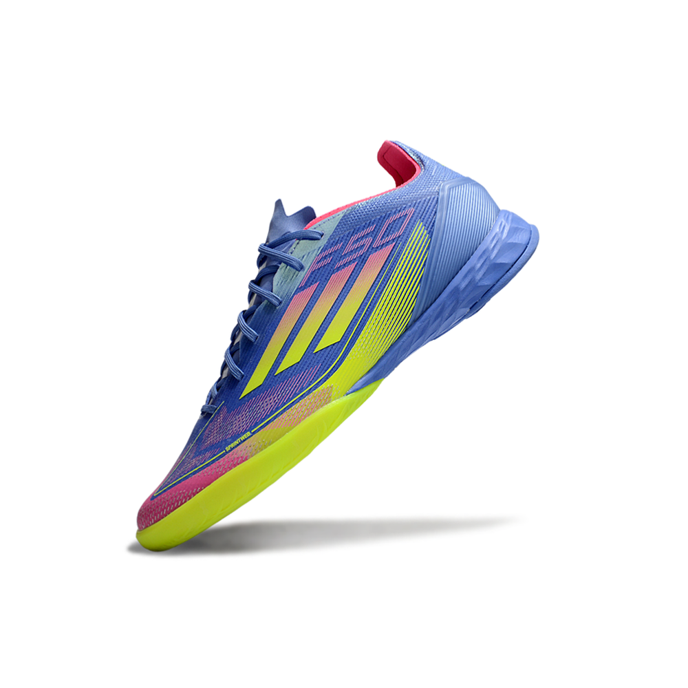 Chuteira Futsal Adidas F50 IC Azul, Verde e Rosa 