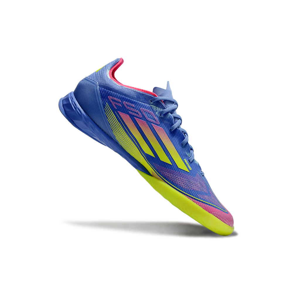 Chuteira Futsal Adidas F50 IC Azul, Verde e Rosa 