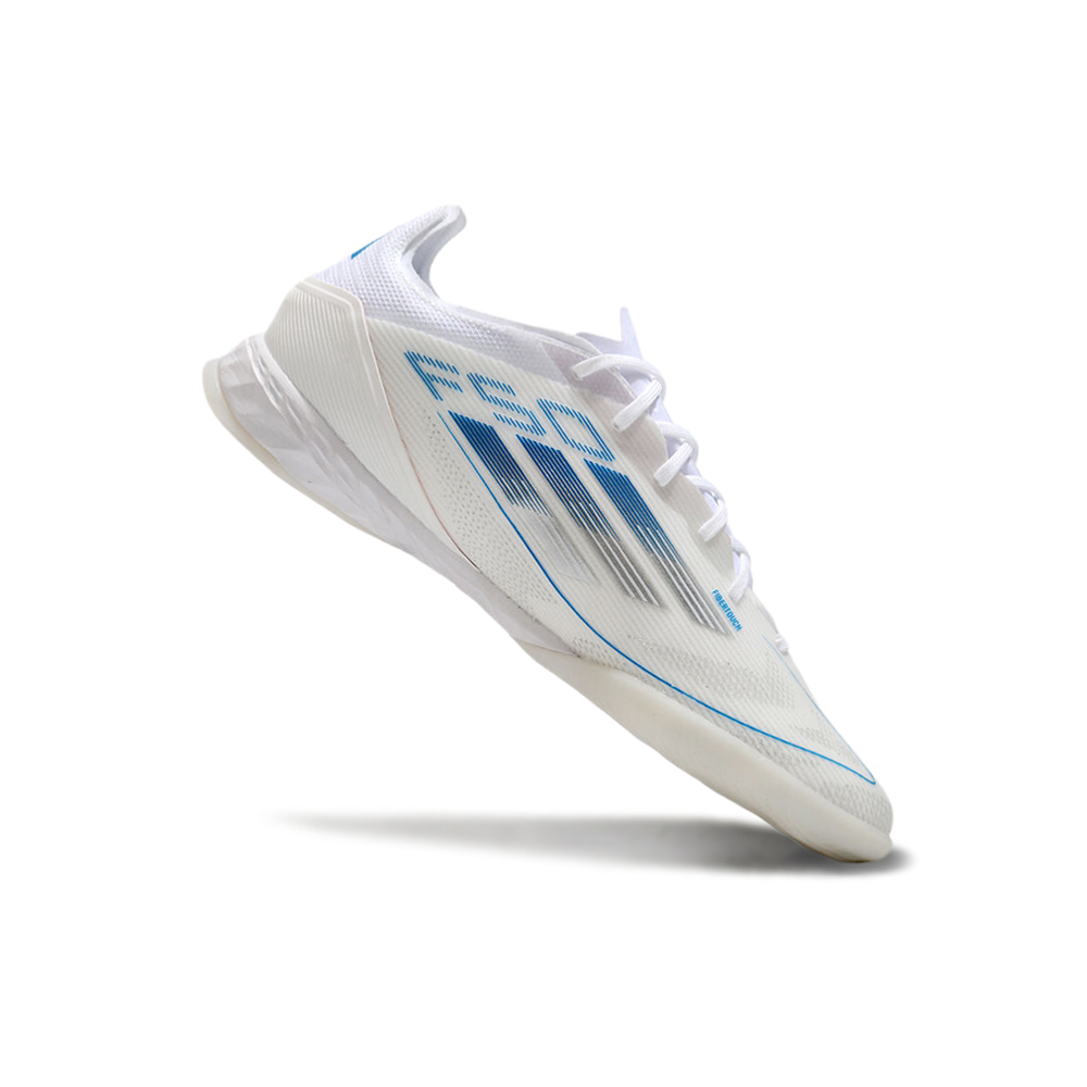 Chuteira Futsal Adidas F50 IC Branca e Azul 