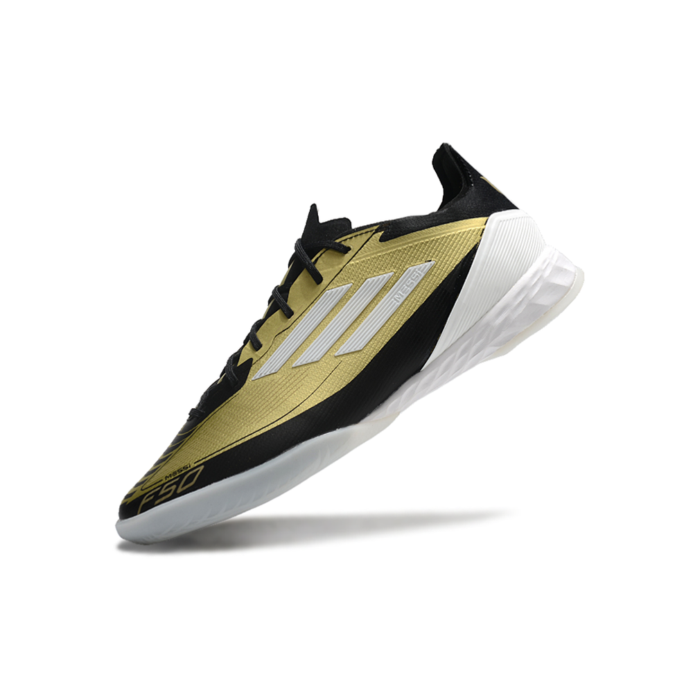 Chuteira Futsal Adidas F50 IC Dourada e Preta 