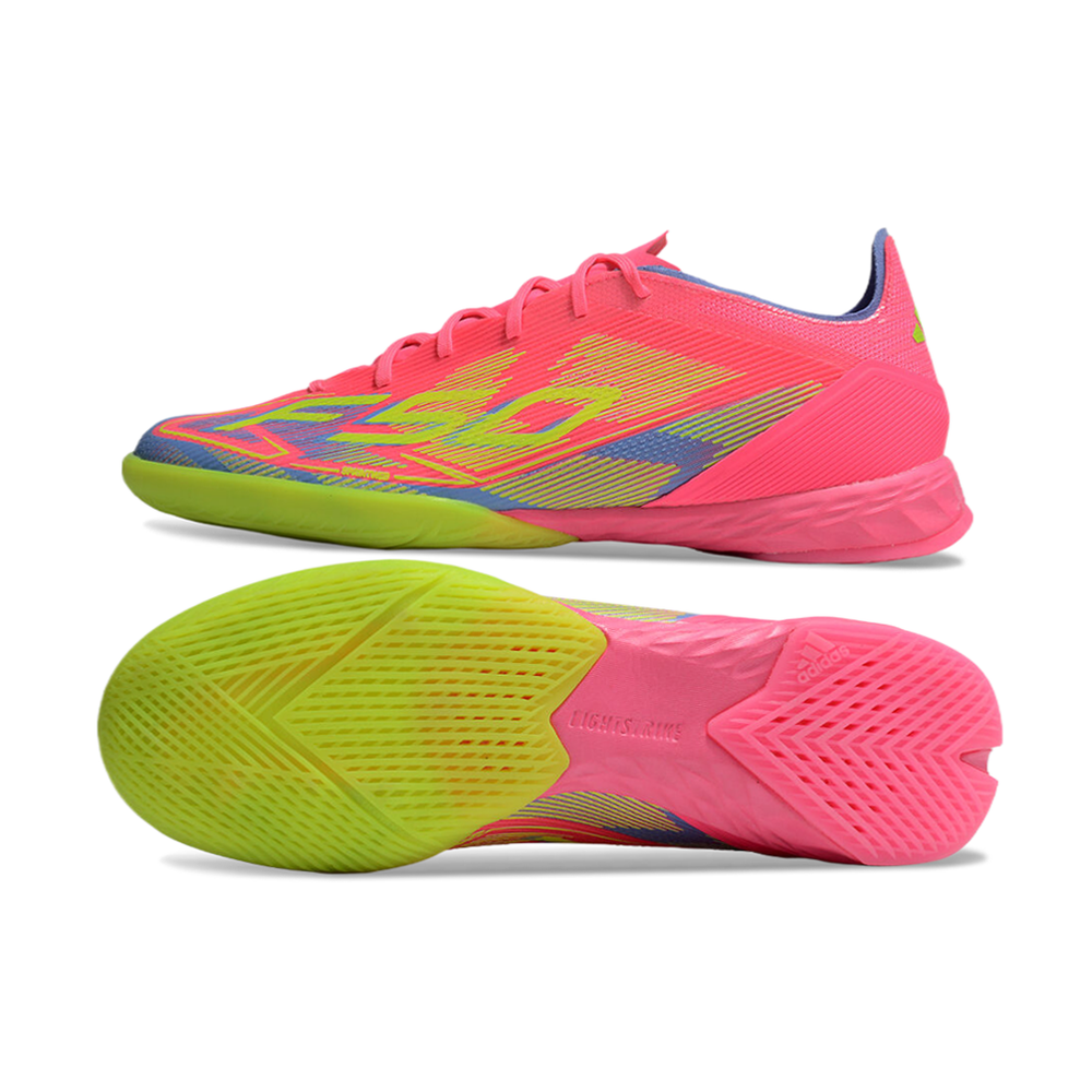Chuteira Futsal Adidas F50 IC Rosa, Verde e Azul