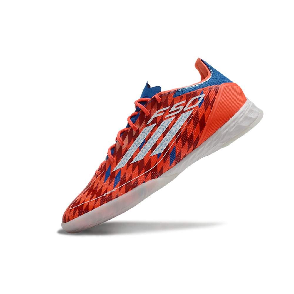 Chuteira Futsal Adidas F50 IC Vermelha e Azul
