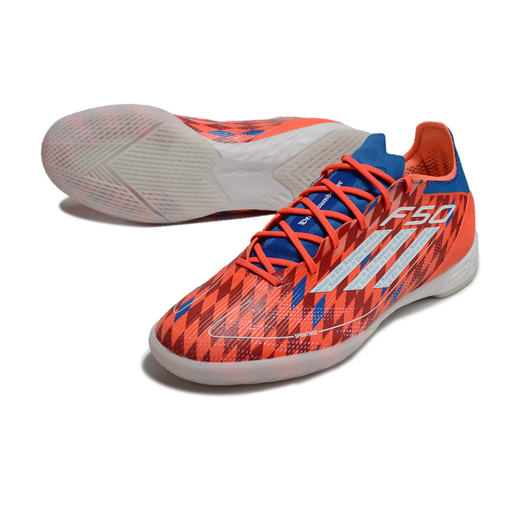 Chuteira Futsal Adidas F50 IC Vermelha e Azul