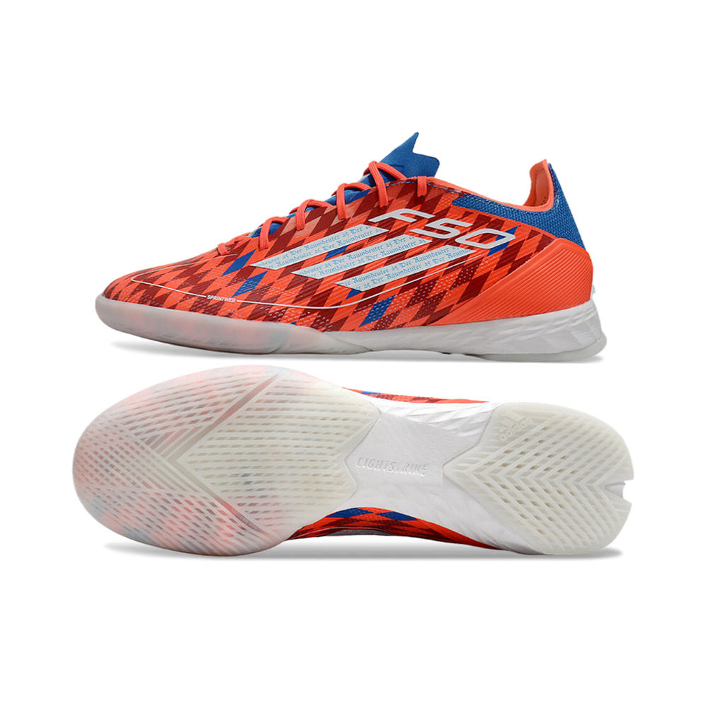 Chuteira Futsal Adidas F50 IC Vermelha e Azul