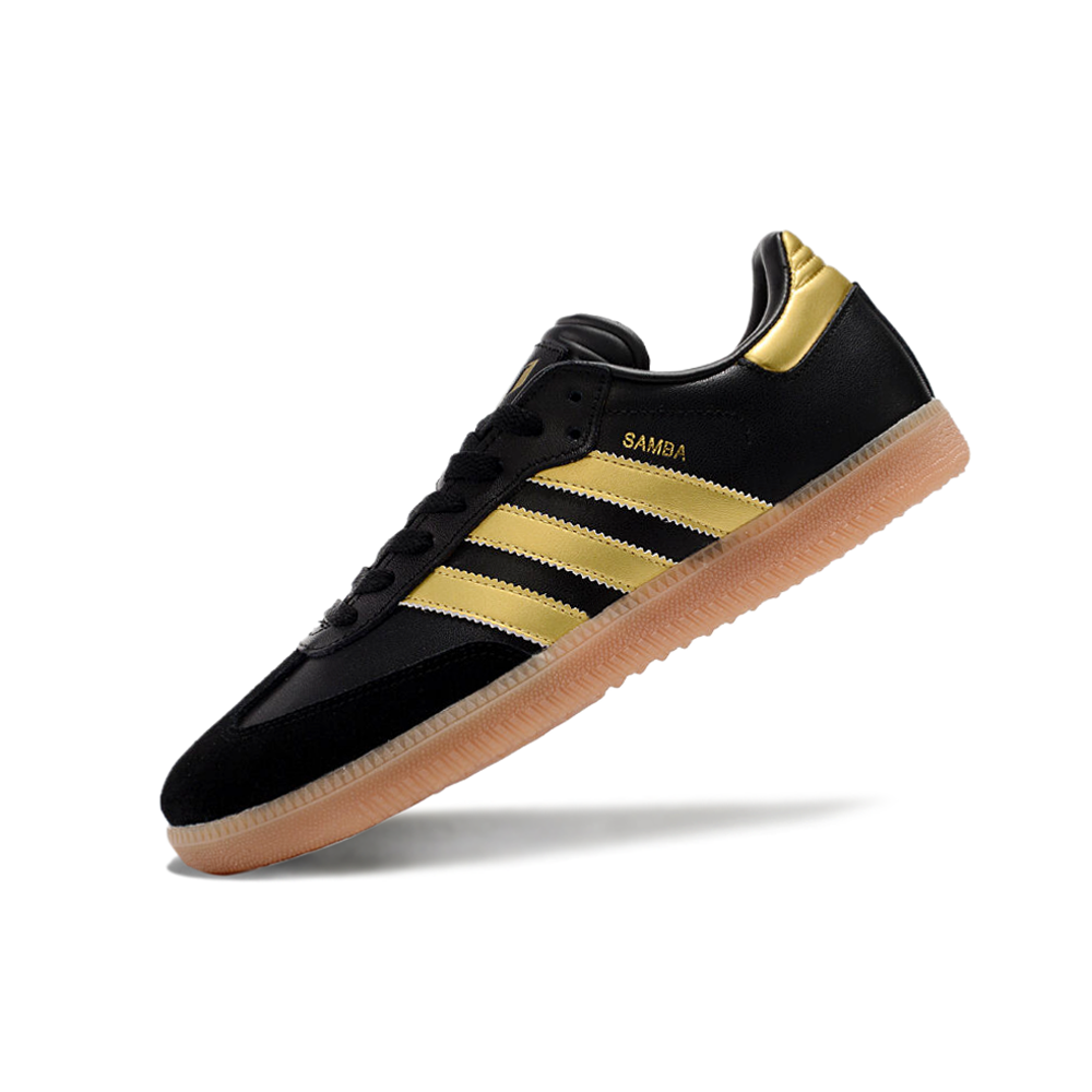 Chuteira Futsal Adidas Lionel Messi x Samba IC Preta e Dourada